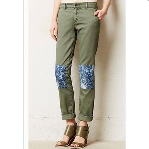 PILCRO Hyphen Patched Chino Pants Sage Green 27